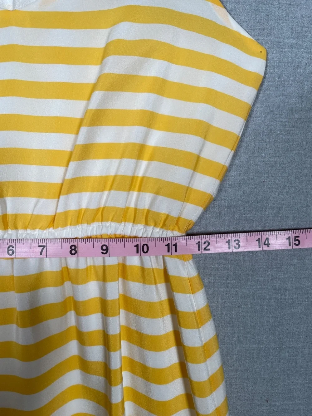 J. Crew Carrie Silk Midi Dress 0 Yellow White Stripe Cami Racerback Side Slit